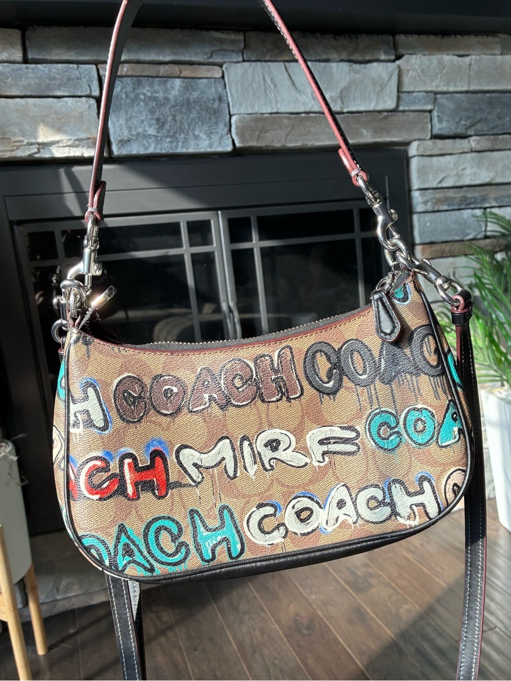 Coach X Mint + Serf Teri Shoulder Crossbody Bag, Graffiti, CM096 - Picture 9 of 14